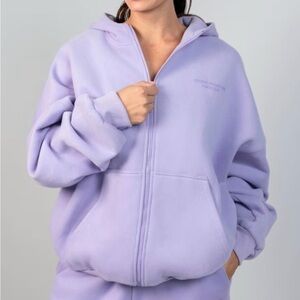 Comfrt Pastel Zip Hoodie Lavender